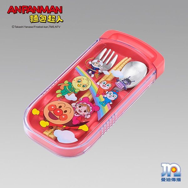 日本麵包超人 - AN麵包超人三件餐具組-红