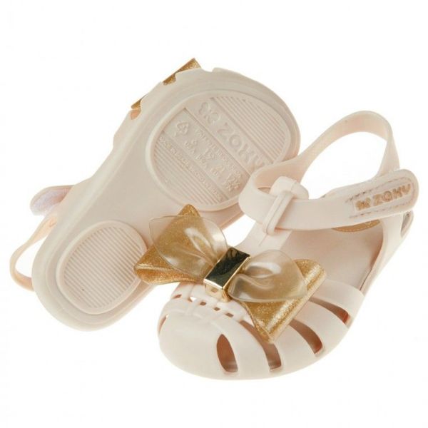 ZAXY - 寶寶公主涼鞋/香香鞋-童趣金蔥大蝴蝶結-米色