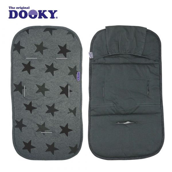 荷蘭 DOOKY - 萬用嬰兒椅墊-鉛灰星星