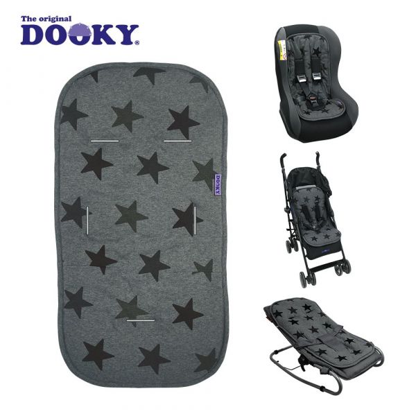荷蘭 DOOKY - 萬用嬰兒椅墊-鉛灰星星