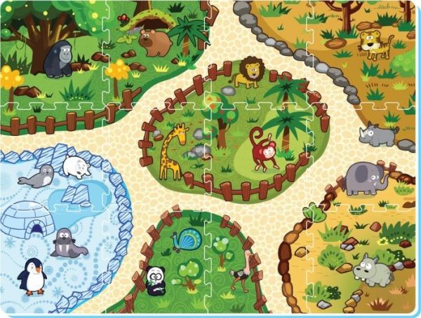 Sunta - 互動體驗AR樂扣墊-野生動物園 (32x32cm)-12片