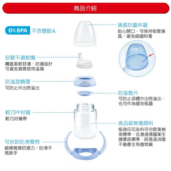 德國 NUK - 米奇寬口徑兩用學飲杯150ml-(顏色隨機出貨)