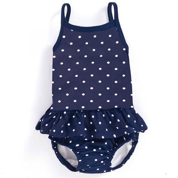 英國 JoJo Maman BeBe - 嬰幼兒/兒童連身泳裝-藍底白點