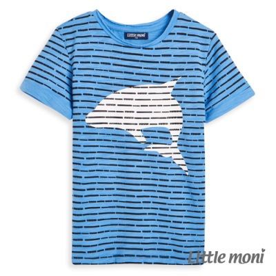 麗嬰房 Little moni - 鯊魚印圖TEE-粉紫藍