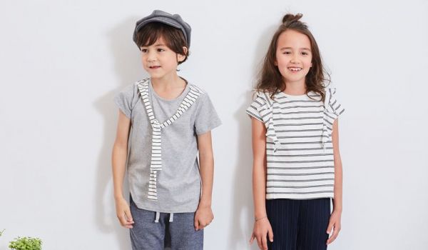 麗嬰房 Little moni - 肩拼接上衣-麻花灰