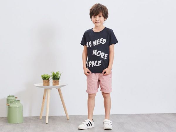 麗嬰房 Little moni - 字母印圖棉T-黑色