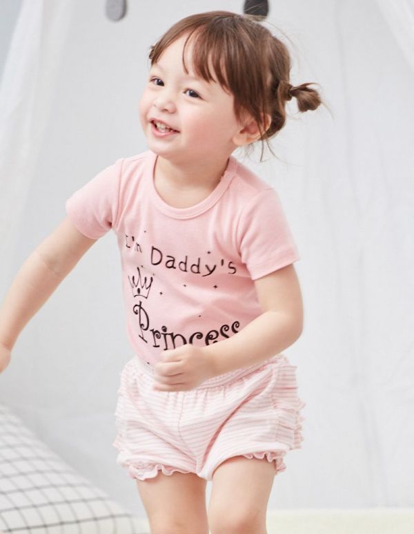 麗嬰房 Little moni - 家居系列花苞泡泡短褲-熱情粉