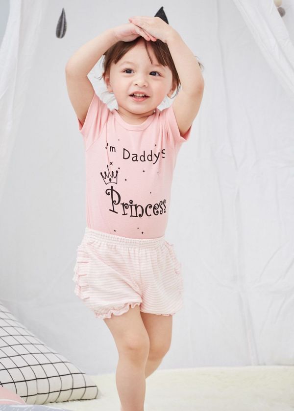 麗嬰房 Little moni - 家居系列花苞泡泡短褲-熱情粉