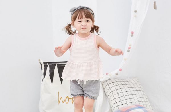 麗嬰房 Little moni - 家居系列背心套裝(兩件組)-淺珊瑚