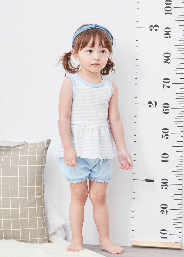 麗嬰房 Little moni - 家居系列背心套裝(兩件組)-亮天藍