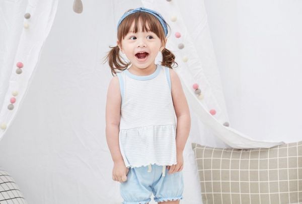 麗嬰房 Little moni - 家居系列背心套裝(兩件組)-亮天藍