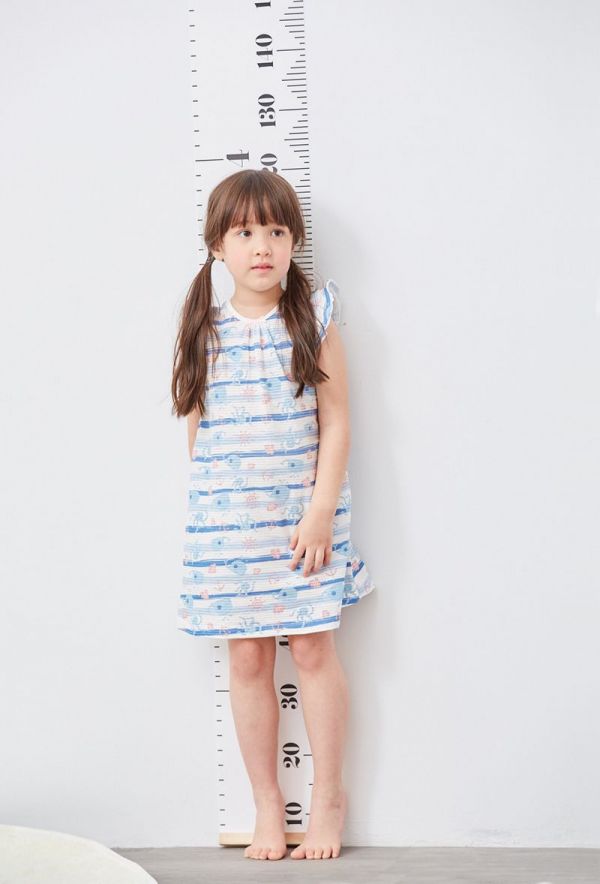 麗嬰房 Little moni - 輕透棉質長洋裝睡衣-嫩綠