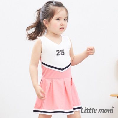 麗嬰房 Little moni - 無袖洋裝連身裙-玫瑰紅