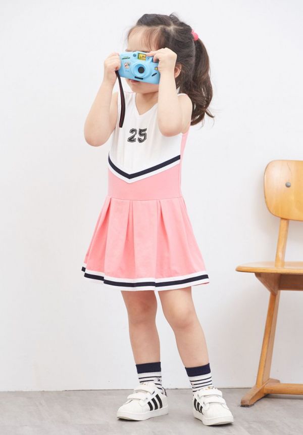 麗嬰房 Little moni - 無袖洋裝連身裙-玫瑰紅