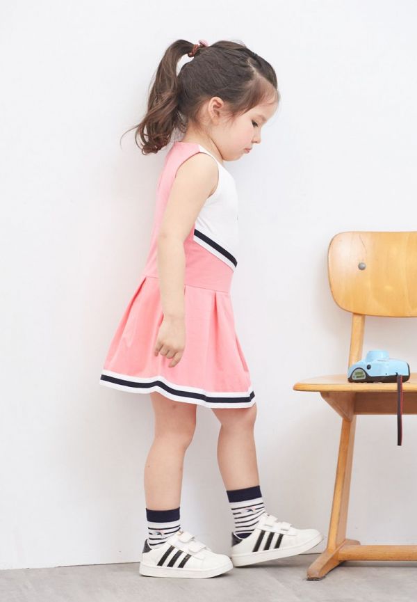 麗嬰房 Little moni - 無袖洋裝連身裙-玫瑰紅