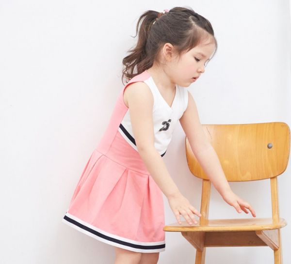 麗嬰房 Little moni - 無袖洋裝連身裙-玫瑰紅