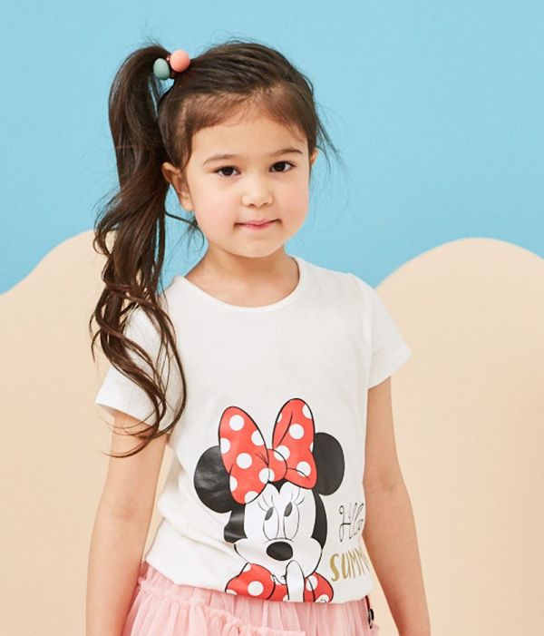 麗嬰房 Disney - 米妮系列歡樂夏日圓領上衣-白色