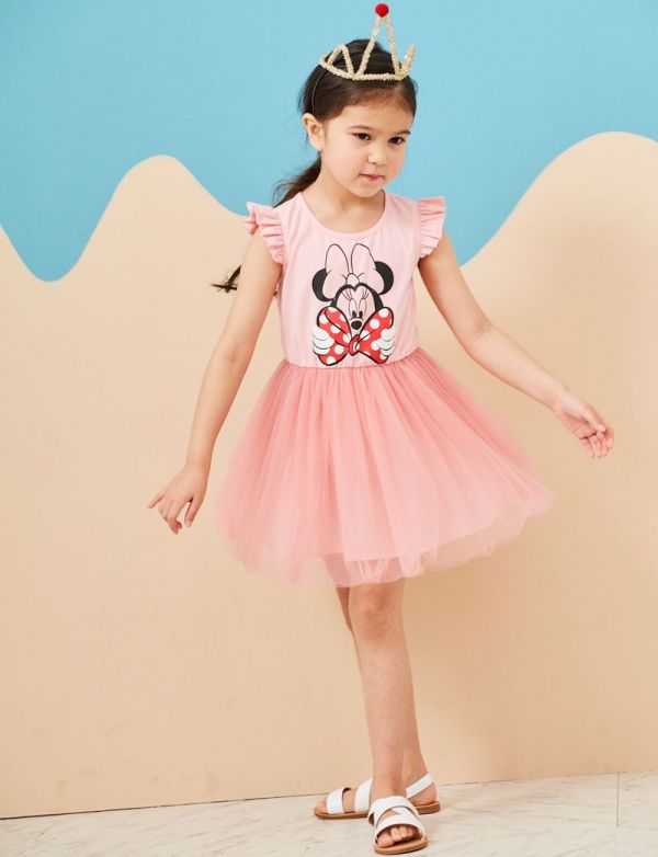 麗嬰房 Disney - 米妮系列甜心公主蓬紗洋裝-粉紅