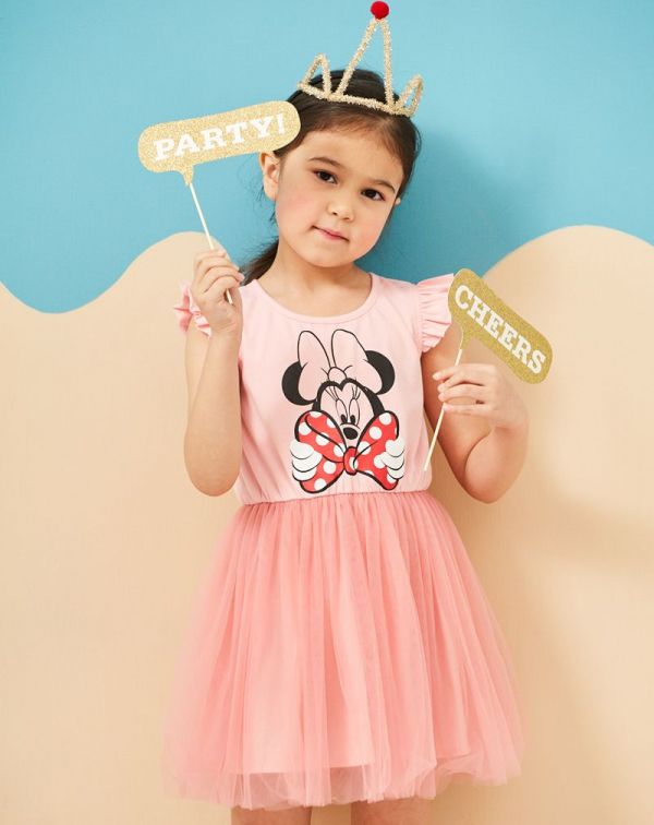 麗嬰房 Disney - 米妮系列甜心公主蓬紗洋裝-粉紅