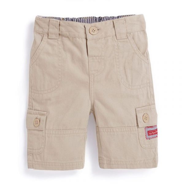 英國 JoJo Maman BeBe - 嬰幼兒/兒童100% 純棉多口袋短褲-卡其色