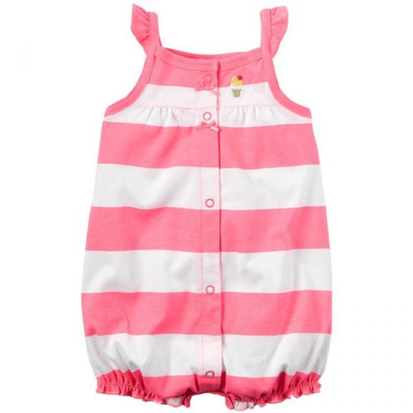 美國 Carter's - 嬰幼兒無袖連身衣-蜜粉糖果