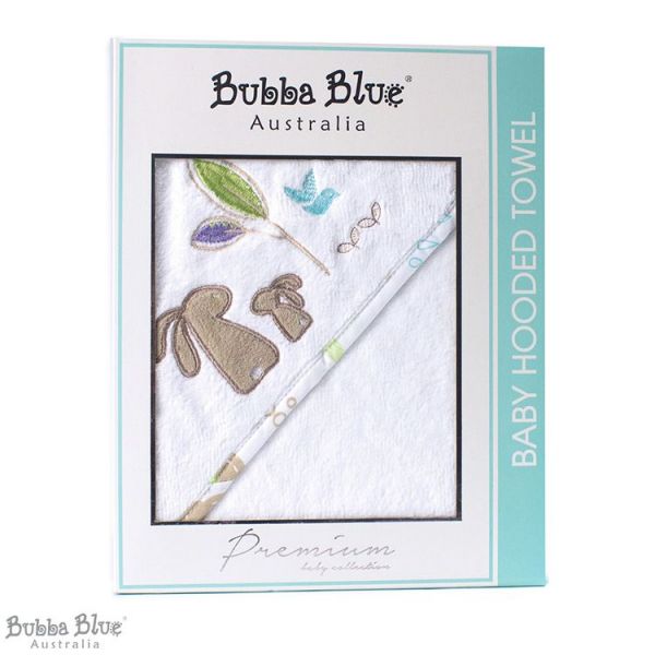 澳洲 BubbaBlue - 純棉連帽浴巾-烏托邦兔