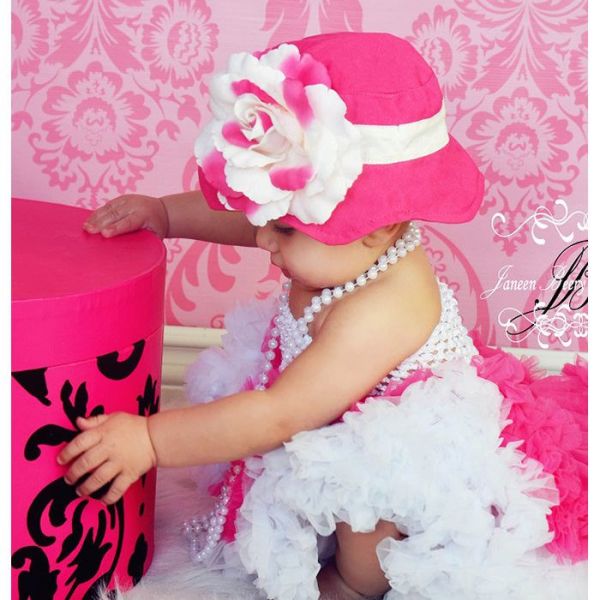 美國 Fancy That Hat - 大花抗UV防曬遮陽帽-桃紅/粉白玫瑰