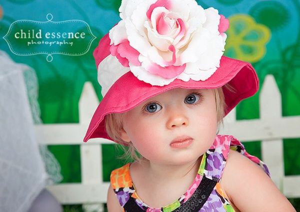 美國 Fancy That Hat - 大花抗UV防曬遮陽帽-桃紅/粉白玫瑰