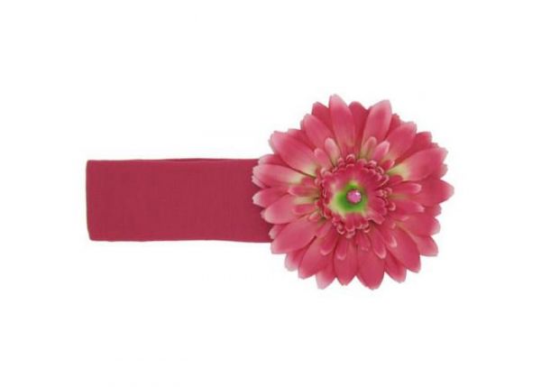 美國 Jamie Rae - 100%純棉髮帶-覆盆子寬髮帶+糖果粉雛菊 (12+)