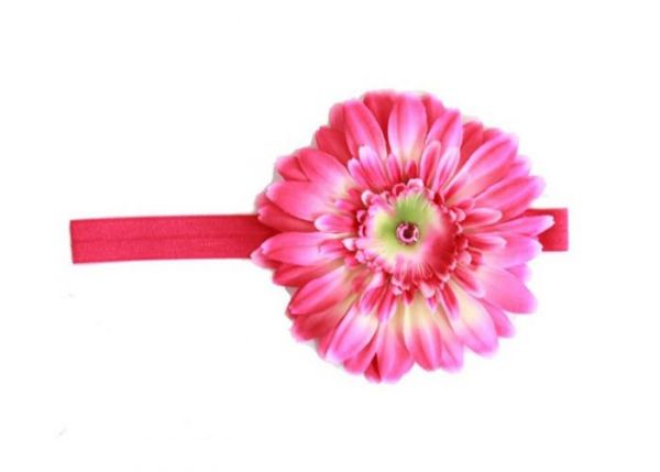 美國 Jamie Rae - 100%純棉髮帶-覆盆子細髮帶+覆盆子雛菊