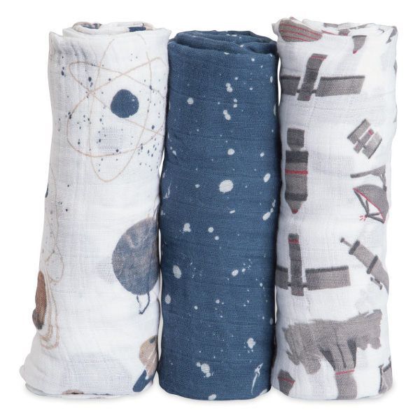 美國 Little Unicorn - 純棉紗布巾三入組-宇宙探險