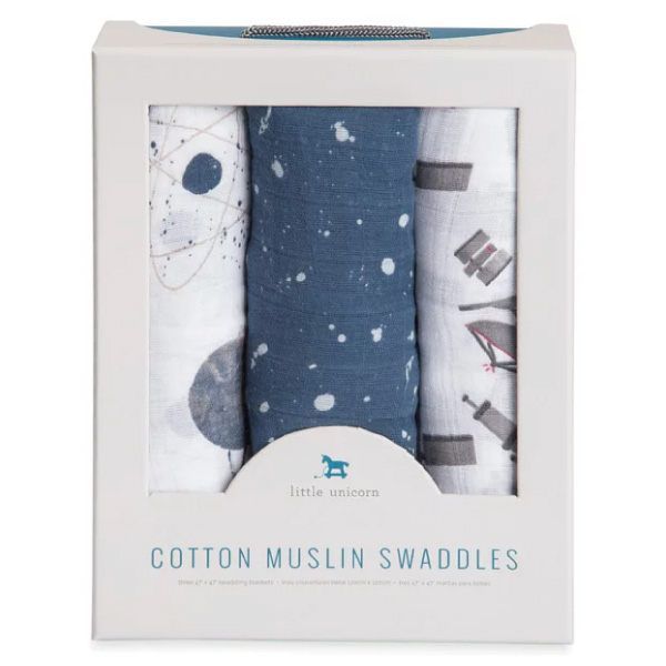 美國 Little Unicorn - 純棉紗布巾三入組-宇宙探險