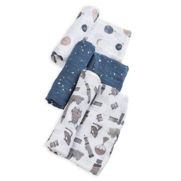 美國 Little Unicorn - 純棉紗布巾三入組-宇宙探險