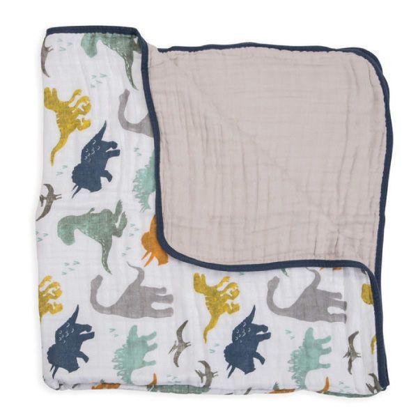 美國 Little Unicorn - 純棉四層紗布毯(被子)-恐龍世界