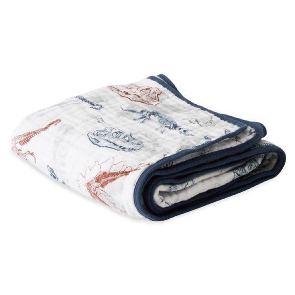 美國 Little Unicorn - 純棉四層紗布毯(被子)-恐龍化石