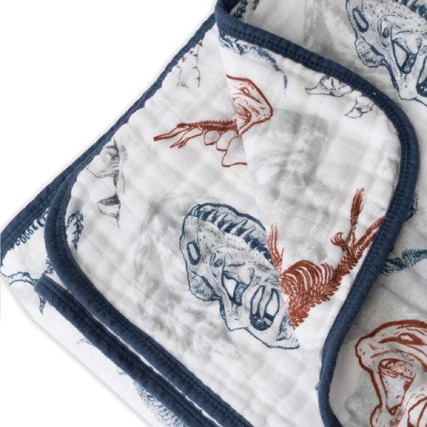 美國 Little Unicorn - 純棉四層紗布毯(被子)-恐龍化石