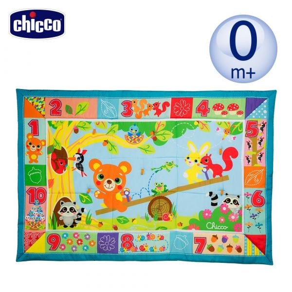 義大利 chicco - 特大森林動物數字遊戲墊