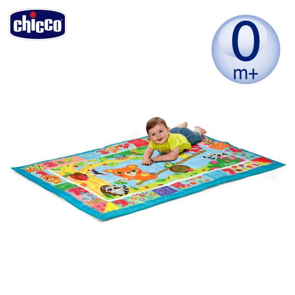 義大利 chicco - 特大森林動物數字遊戲墊