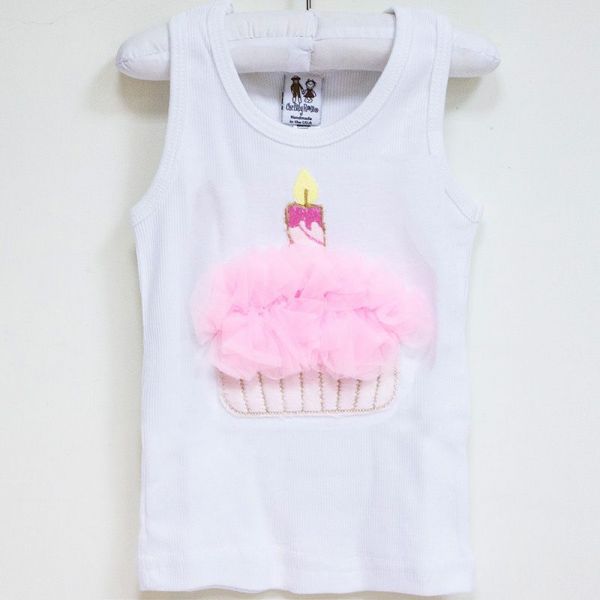 美國 Chic Baby Rose - 手工雪紡純棉上衣_生日蛋糕款-背心-淡粉--成人 (L)