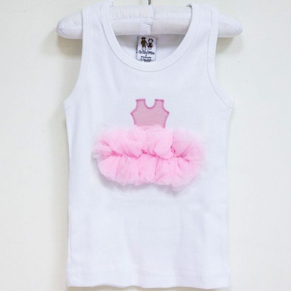 美國 Chic Baby Rose - 手工雪紡純棉上衣_芭蕾舞者-背心-淡粉--成人 (L)