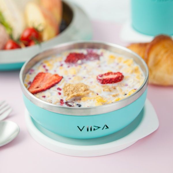 VIIDA - Soufflé抗菌不鏽鋼兒童餐碗-餐碗-綠