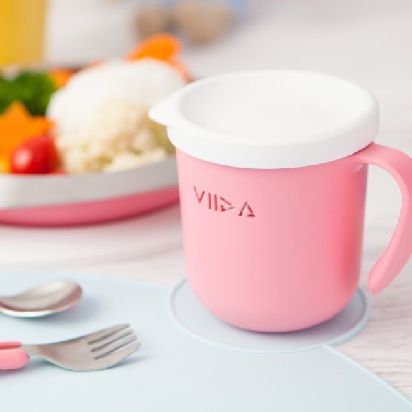 VIIDA - Soufflé抗菌不鏽鋼兒童餐杯-杯子-萊姆黃