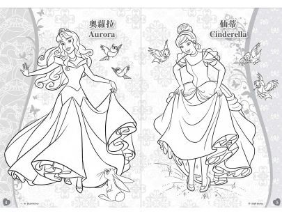 8色花瓣蠟筆畫 迪士尼公主