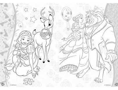 8色花瓣蠟筆畫 迪士尼公主