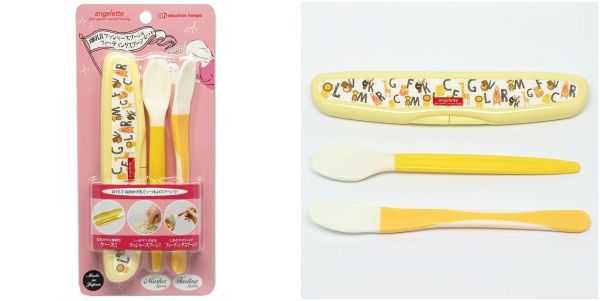 akachan honpo - 副食品餵食湯匙組W-黃色-ANGELETTE