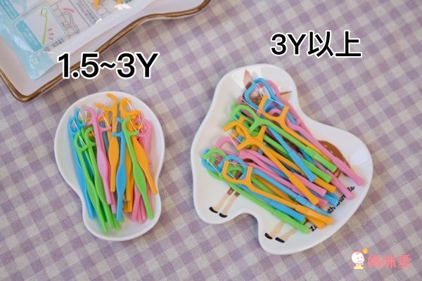 akachan honpo - 色彩繽紛幼兒用牙線棒1.5~3歲-30入