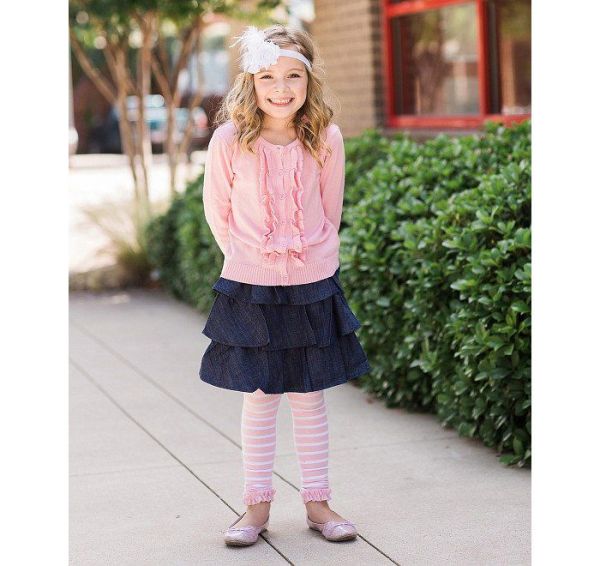 美國 RuffleButts - 寶寶/兒童長袖荷葉裝飾小外套-溫柔淡粉