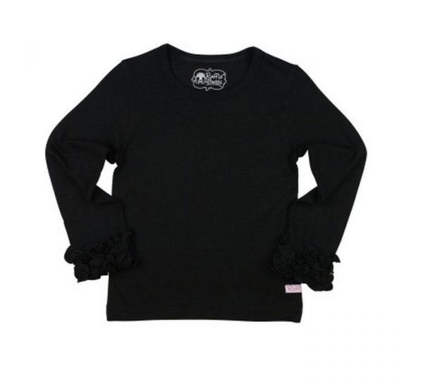 美國 RuffleButts - 寶寶長袖內搭衣-經典黑