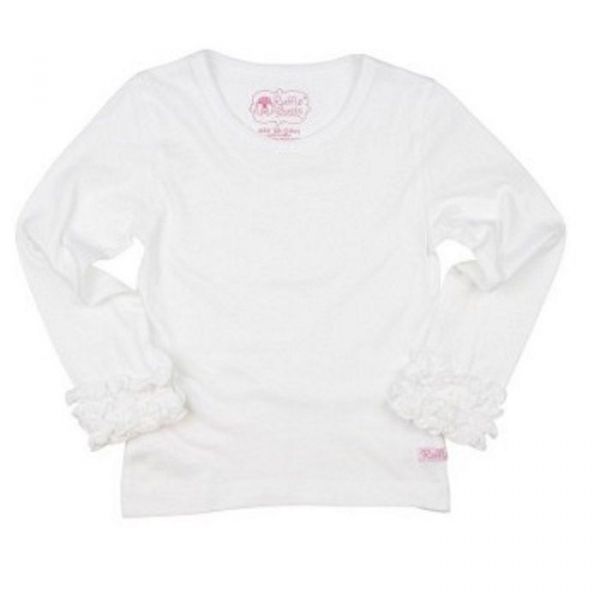 美國 RuffleButts - 寶寶長袖內搭衣-純淨白