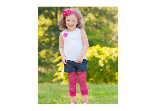 美國 RuffleButts - 甜美小女童背心-桃紅小花白色背心 (2T)